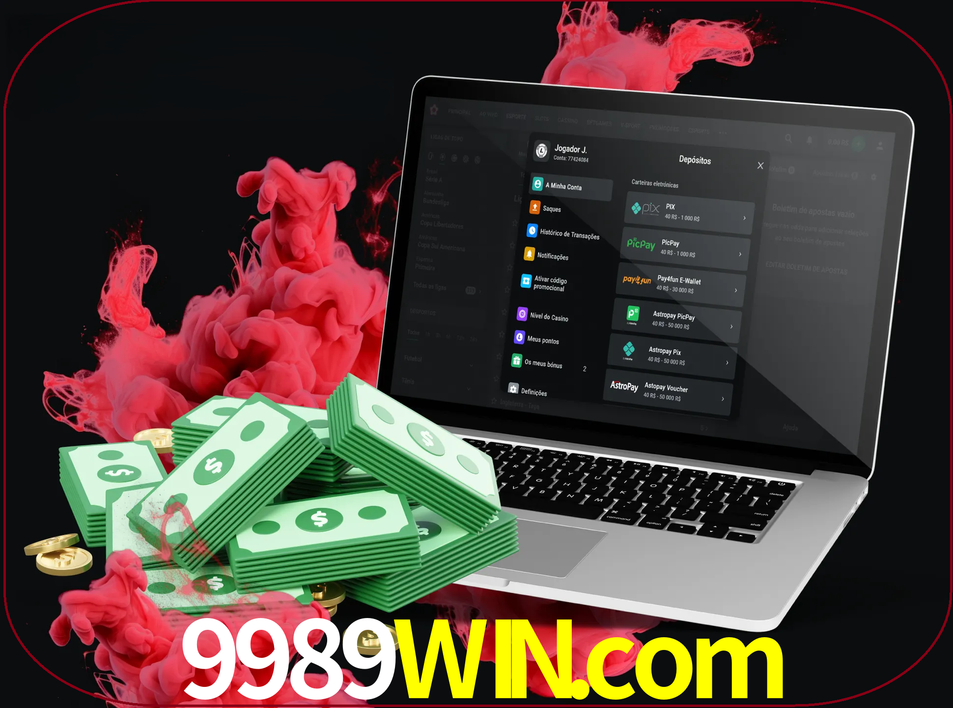 Para efetuar um depósito na sua conta 9989win, basta escolher o método de depósito e especificar o montante.