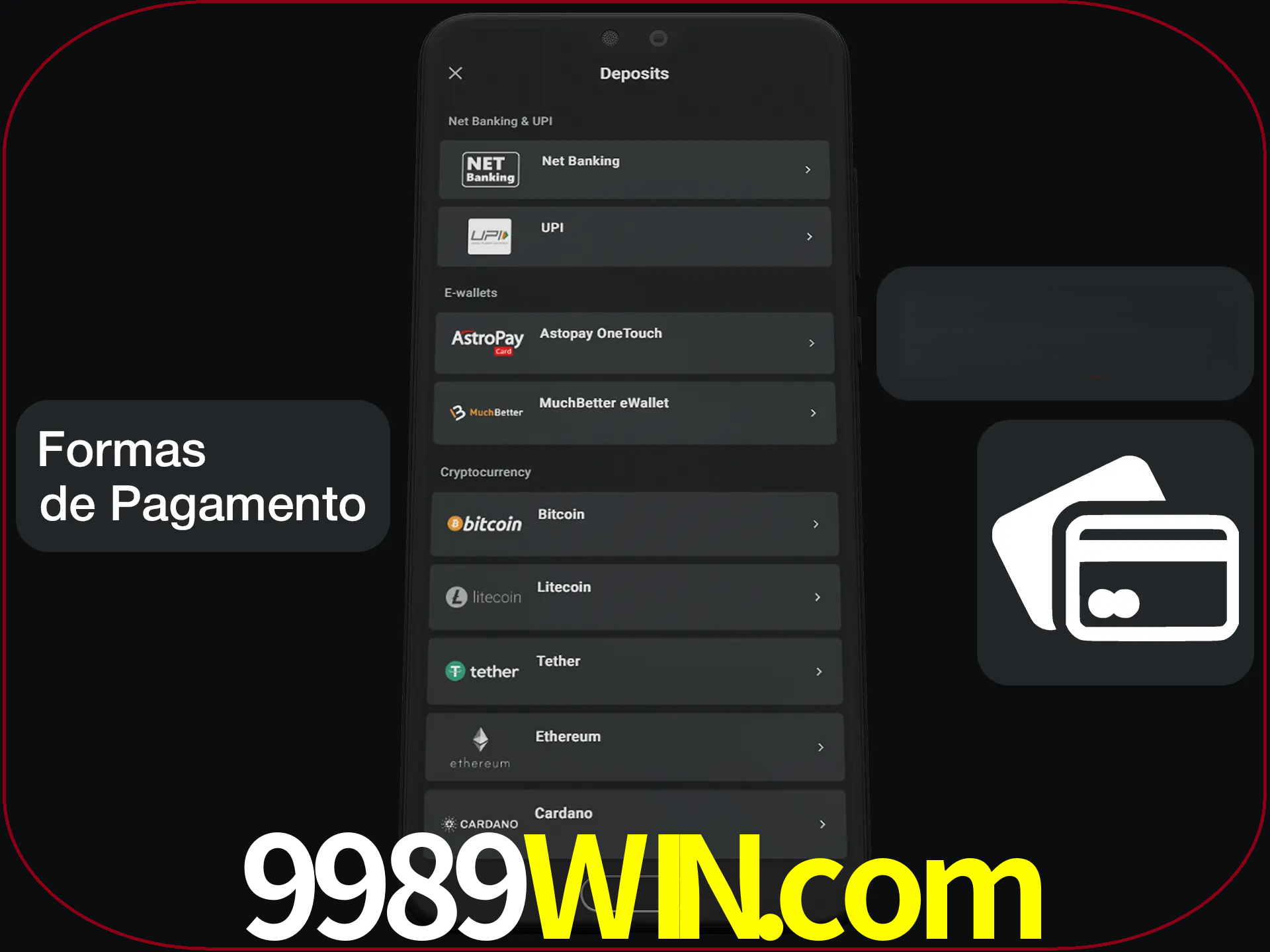 Escolha a forma de pagamento de sua preferência.
