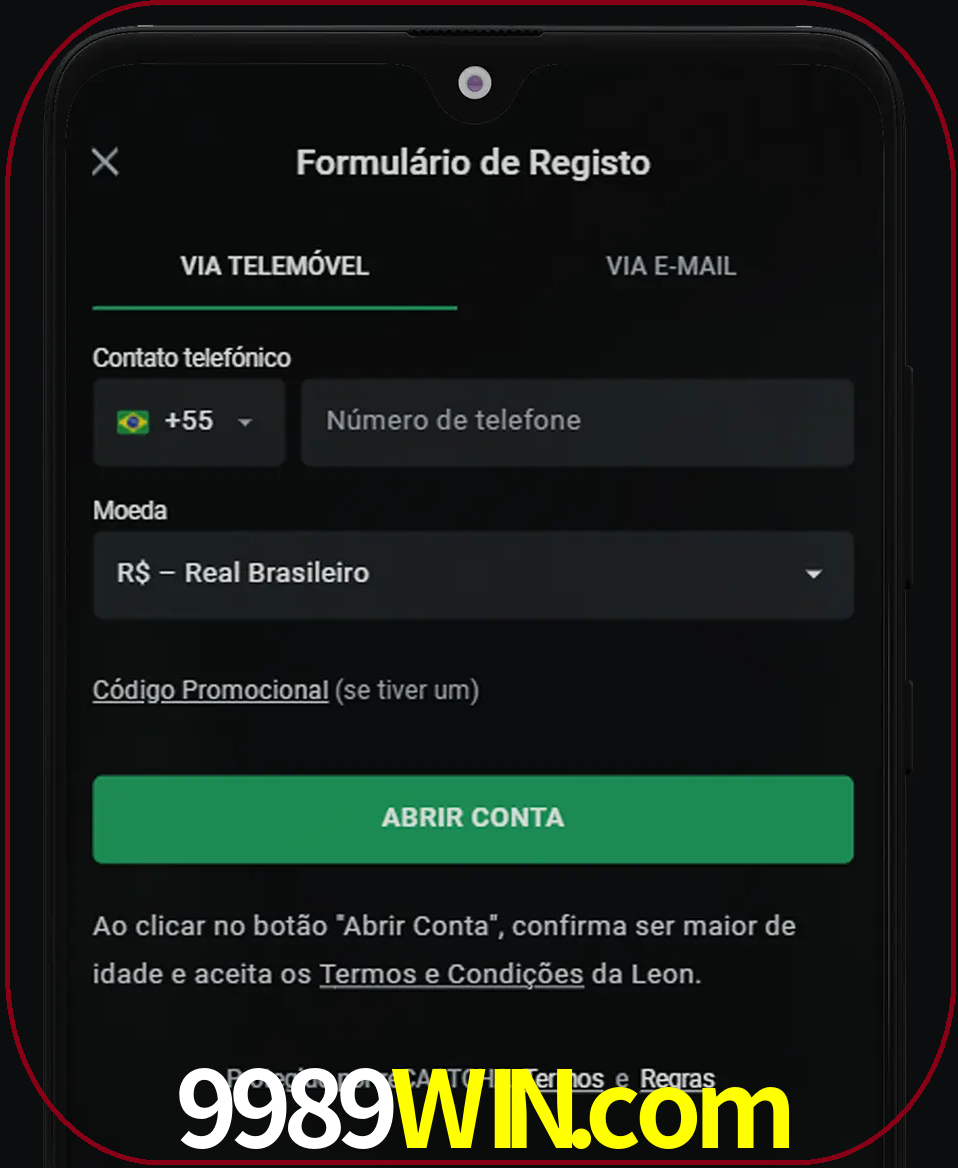 Abra o aplicativo e inicie o processo de registro.