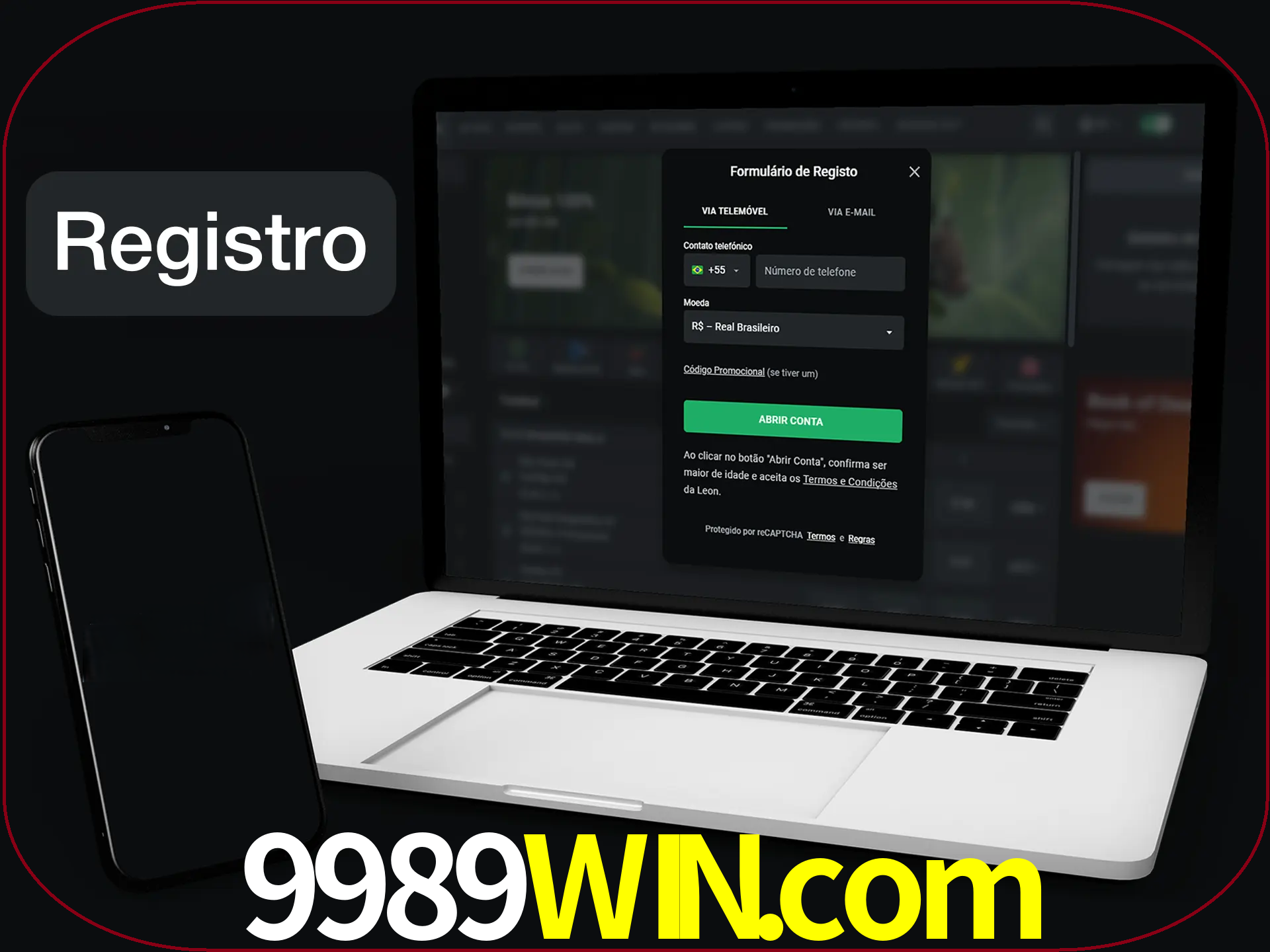 O registro na LeonBet é simples.