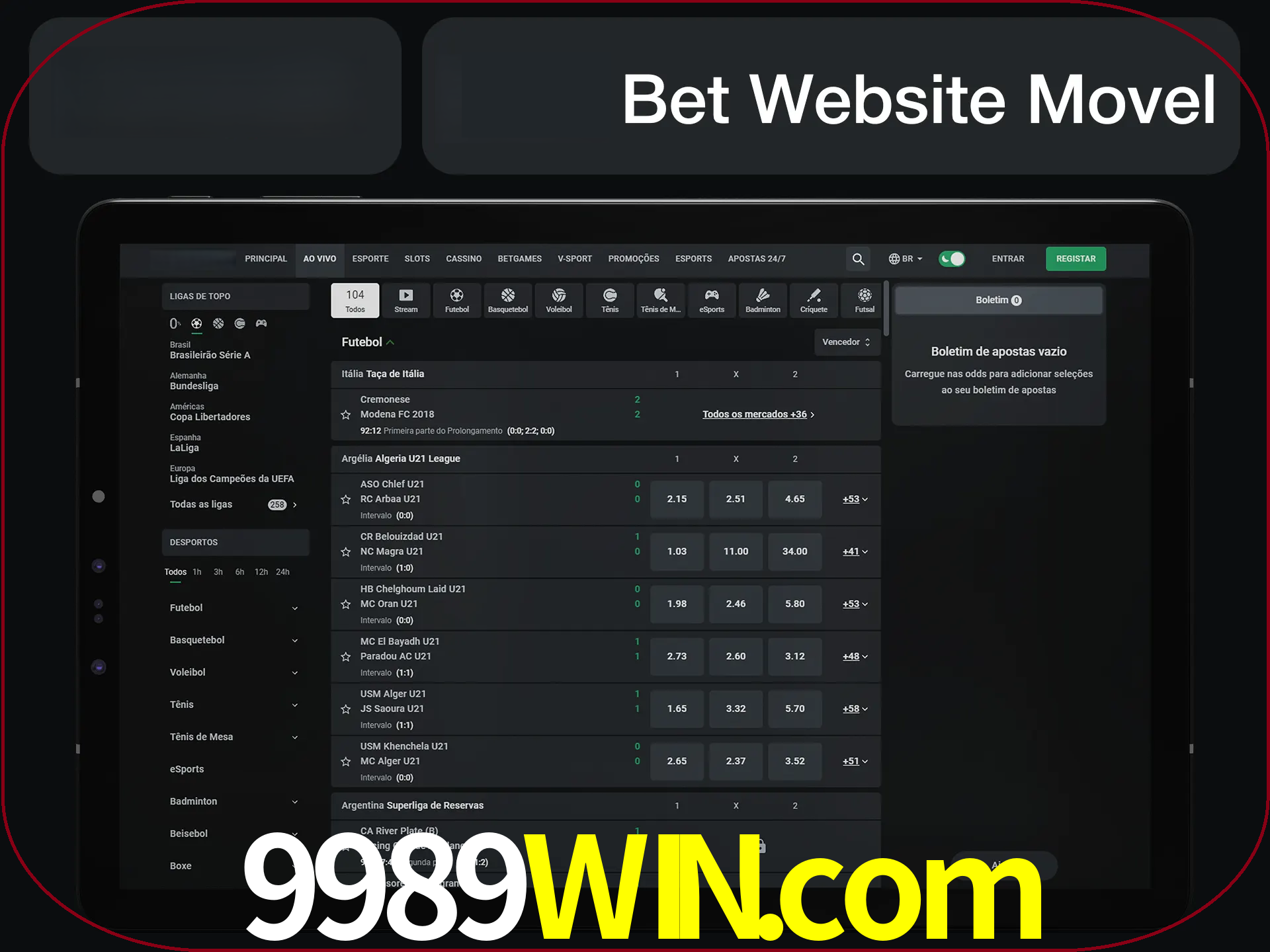 Use nosso website em qualquer dispositivo.